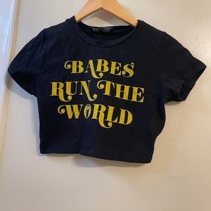 Babes Run the World cropped top